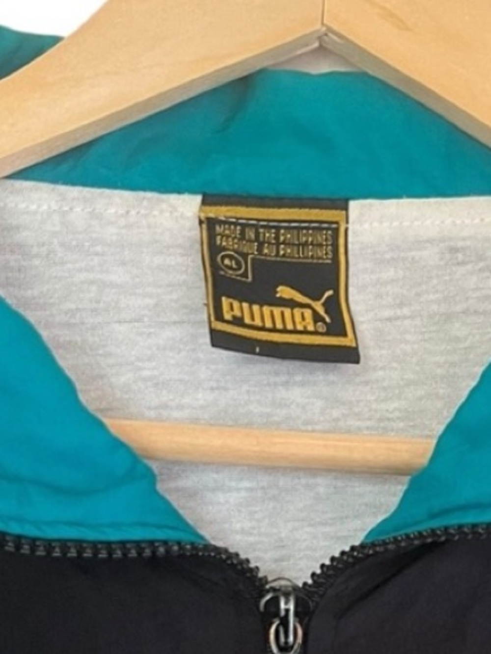 Vintage Puma Colorblock Windbreaker XL 90s Teal Purple Black - Picture 12 of 15